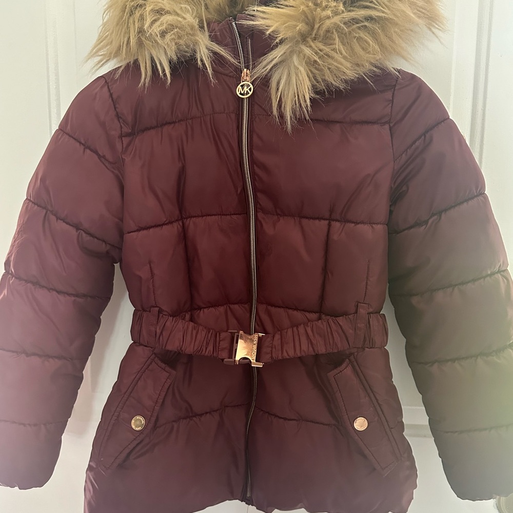 Girls Michael Kors Maroon Winter Coat